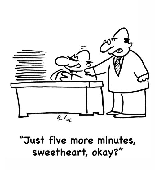 'Just five more minutes, sweetheart, okay?'