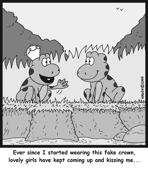 'Ever since I started wearing this fake crown, lovely girls have kept coming up and kissing me...'