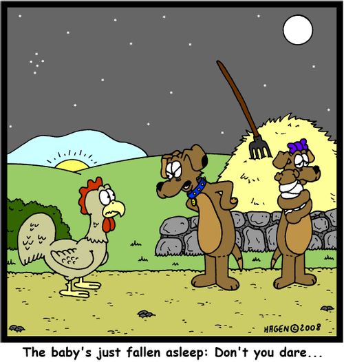 'The baby's just fallen asleep: Don't you dare...'