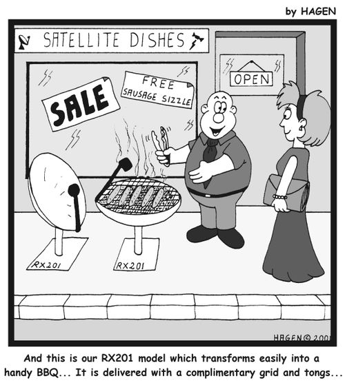 'And this is our RX201 model which transforms easily into a handy BBQ...It is delivered with a complimentary grid and tongs...'
