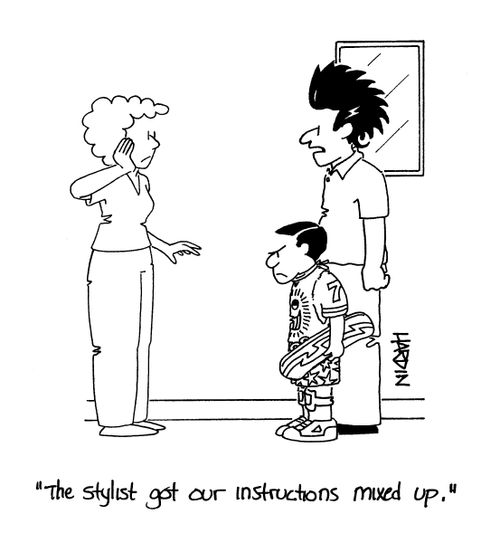 'The stylist got our instructions mixed up.'