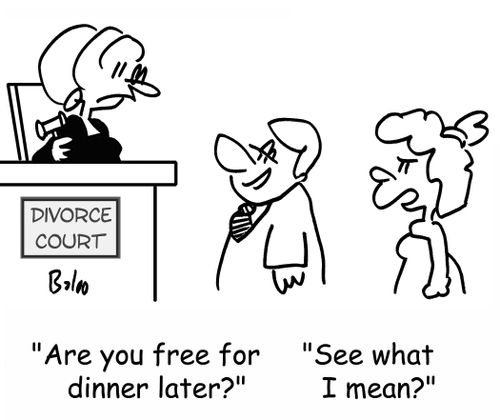 DIVORCE COURT, 'Are you free for dinner later?', 'See what I mean?'