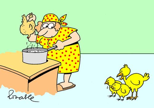 Chickens crying for their loved one.