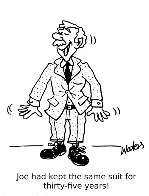 Joe had kept the same suit for thirty-five years!