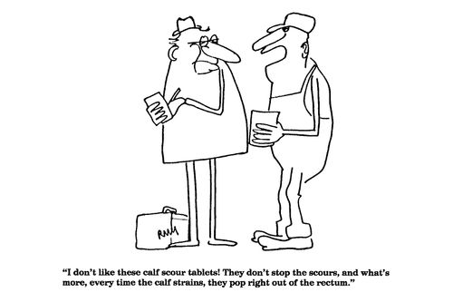 'I don't like these calf scour tablets!...