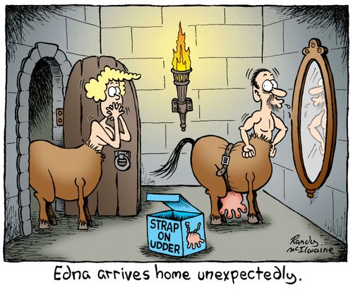 Edna arrives home unexpectedly.