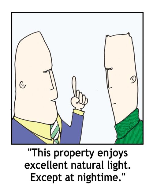 'This property enjoys excellent natural light. Except at nightime.'