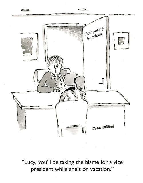 'Lucy, you'll be taking the blame for a vice president while she's on vacation.'