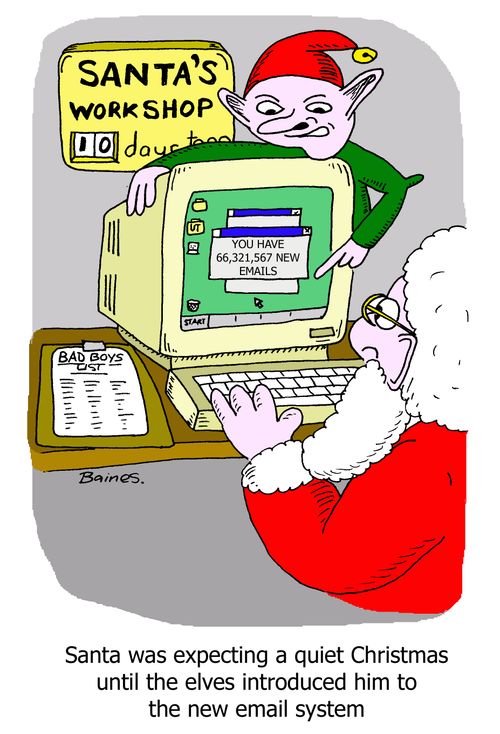 Santa receives 66,000,000 new emails 'Santa was expecting a quiet Christmas until the elves introduced him to the new email system.'