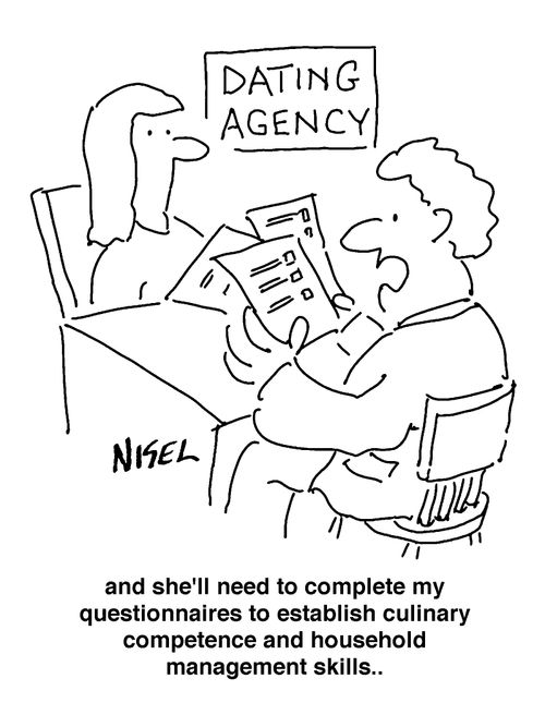 Old fashioned picky man at a dating agency