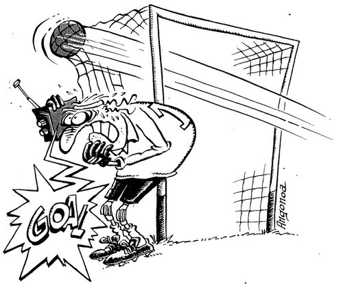 Horrified goalie hears a goal is scored by listening to own match via a radio beside goal posts