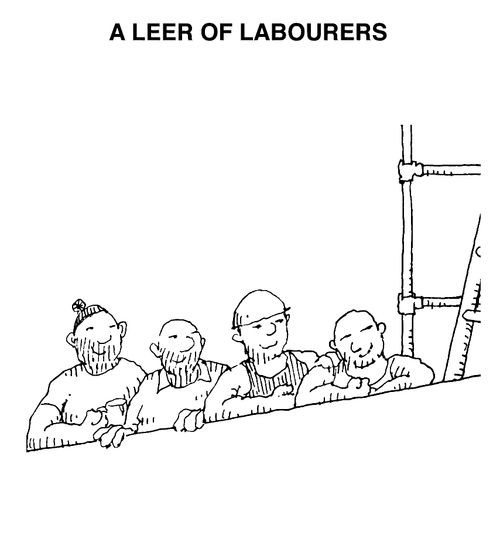 A leer of labourers