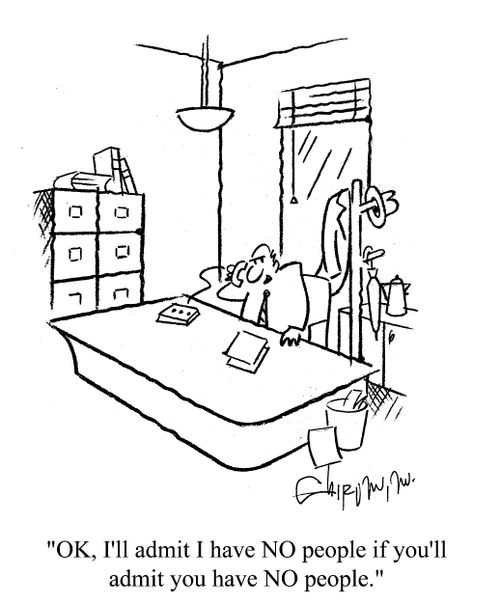 'OK, I'll admit I have no people if you'll admit you have no people.'
