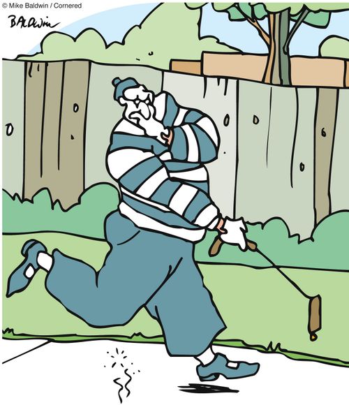 Mime walking dog passes some invisible dog poop.