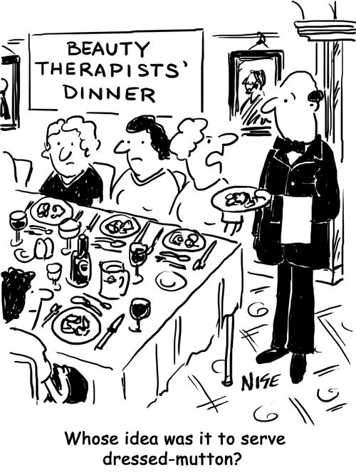 "Who's idea was it to serve dressed-mutton?"