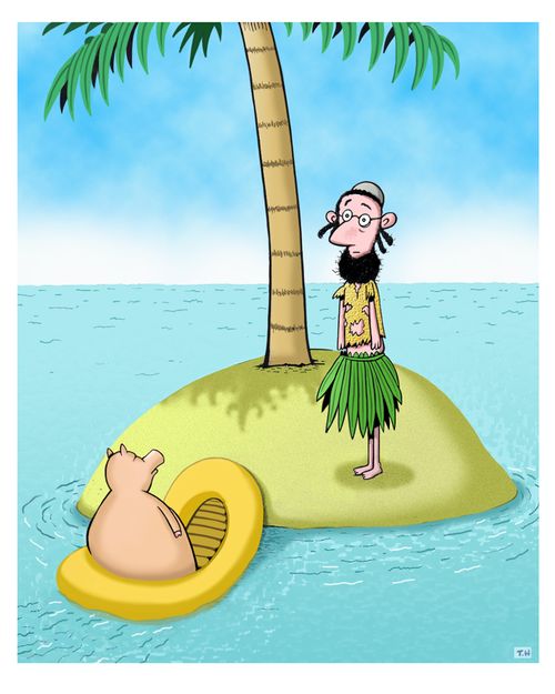 A dilemma for a Jewish castaway. 