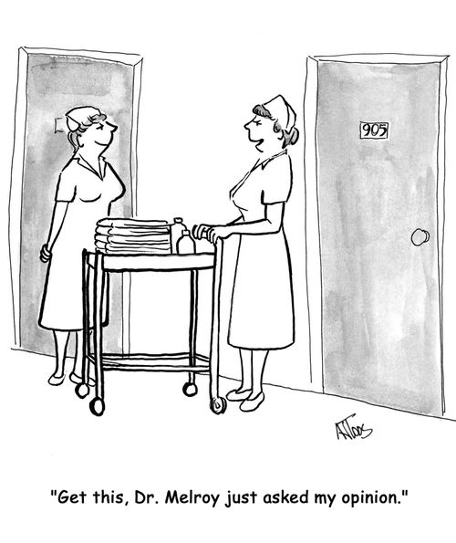 'Get this, Dr. Melroy just asked my opinion.'