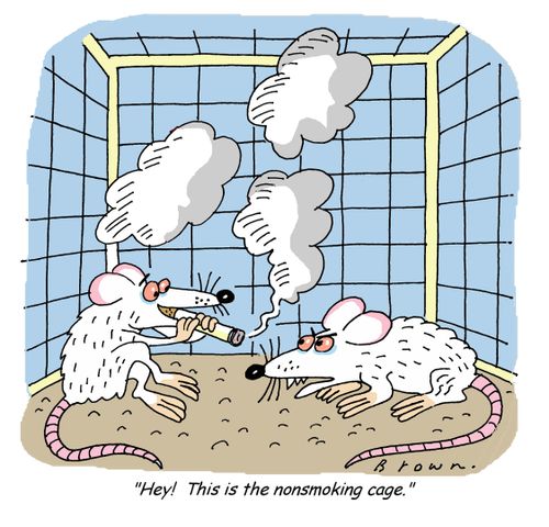 'Hey!  This is the nonsmoking cage.'
