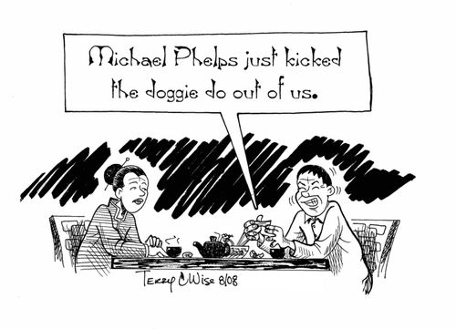 Michael Phelps just kicked the doggie doo out of us.