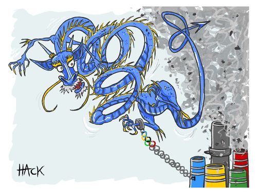China,  Beijing Olympics and pollution.