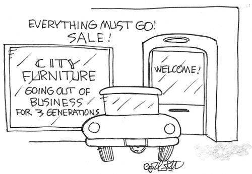 Furniture store going out of business for 3 generations.