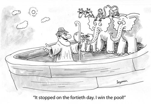'It stopped on the fortieth day. I win the pool.'
