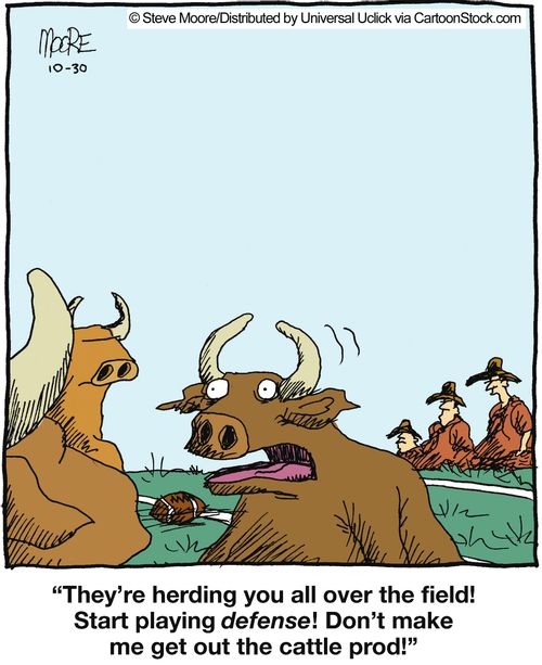 'They're herding you all over the field! Start playing defense...'