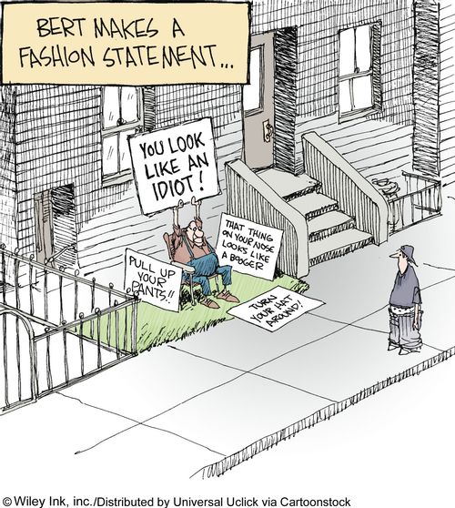 Bert makes a fashion statement...'You look like an idiot!'