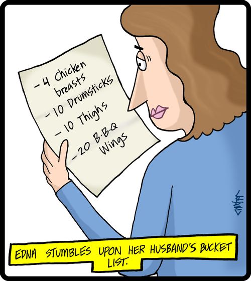 Edna stumbles upon her husband's bucket list.