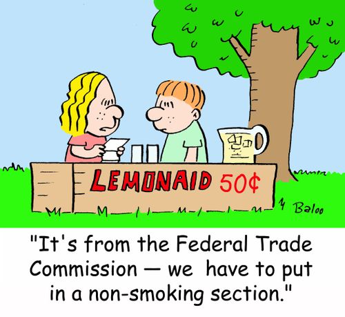 'It's from the Federal Trade Commission -- we have to put in a non-smoking section.'