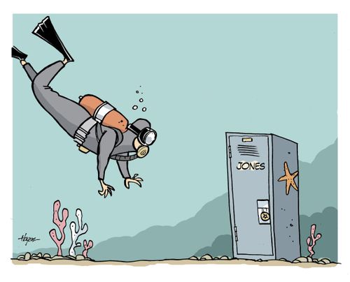 Diver finds Davy Jones' locker.