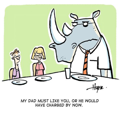 'My dad must like you, or he would have charged by now.'