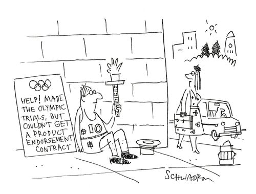 Help! Made the Olympic trials but couldn't get a product endorsement contract.