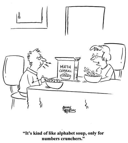 Sister to brother: 'It's kind of like alphabet soup, only for numbers crunchers.'