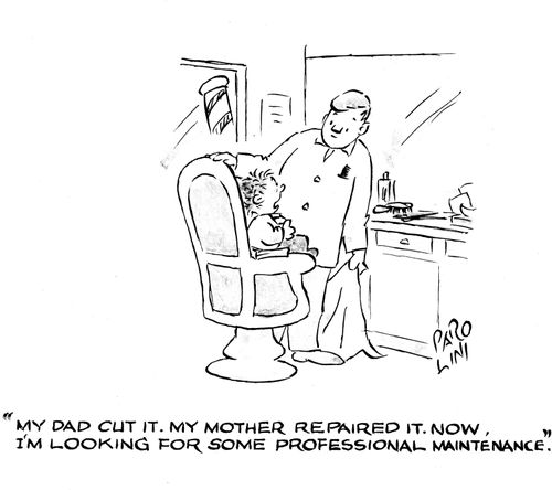 'My dad cut it. My mother repaired it. Now, I'm looking for some professional maintainance.'