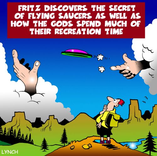Fritz discovers the secret of Flying Saucing...