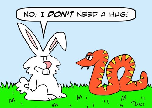 'No, I DON'T need a hug.'