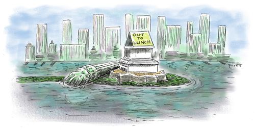 Statue of Liberty is 'Out To Lunch'