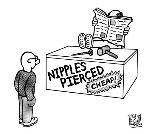 Nipples Pierced Cheap!