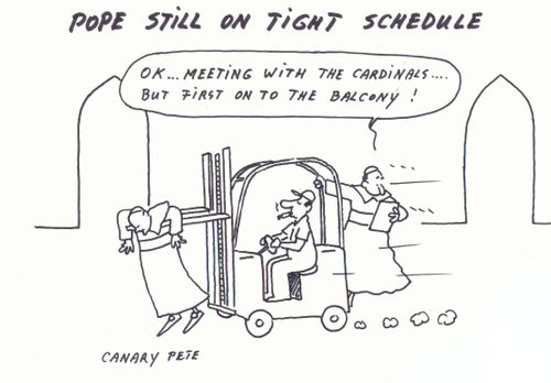 Pope still on tight shedule.
