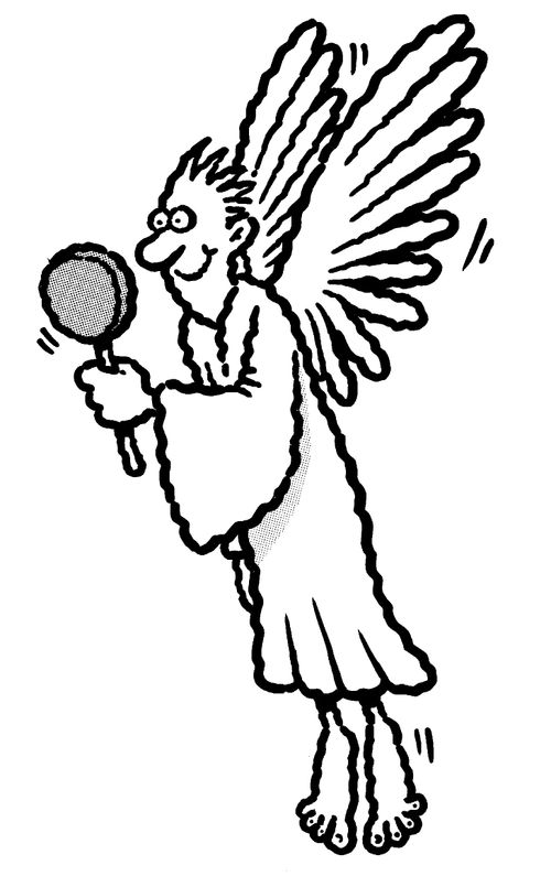 Angel with a lollipop.