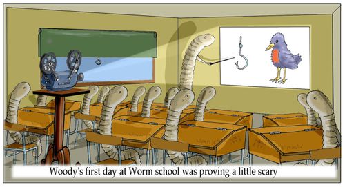 'Woody's first day at Worm school was proving a little scary.'