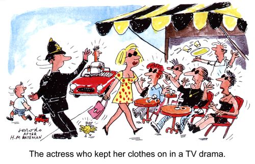 'The actress who kept her clothes on in a TV drama.'