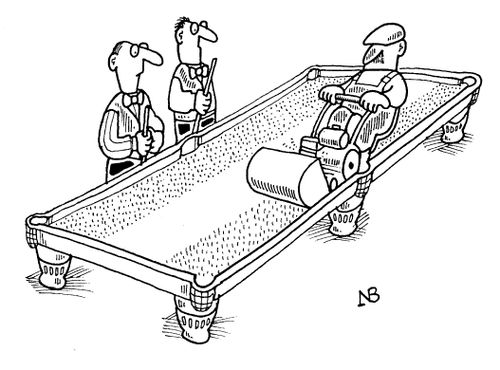 Mowing the snooker table