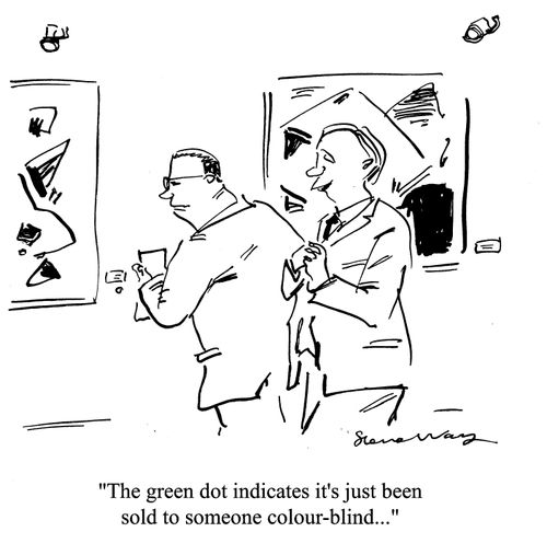 'The green dot indicates it's just been sold to someone colour-blind...'