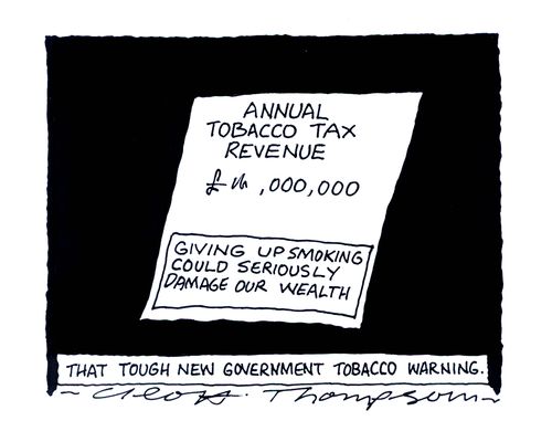 Annual Tobacco Tax Revenue - Giving up smoking could seriously damage our wealth: That tough new government tobacco warning.