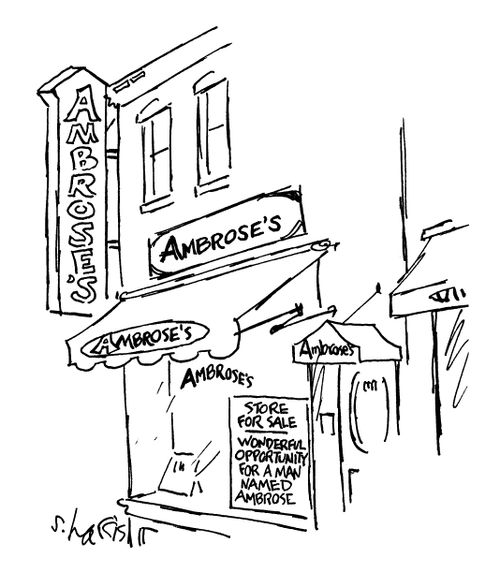 Ambrose's - for sale.  Wonderful opportunity for a man named Ambrose.
