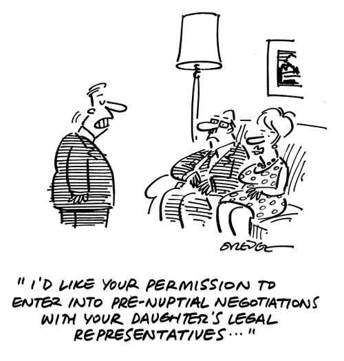 'I'd like your permission to enter into pre-nuptial negotiations...'