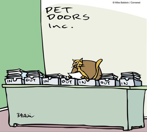 Pet Doors Inc. In trays and out trays??" in, out, in, out…