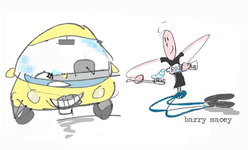 Car cleaning.
